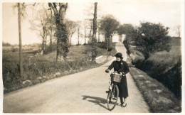 Real Photo Postcard Place To Identify Elegant Woman Bicycle - To Identify