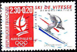 France Poste Obl Yv:2675 Mi:2814 Albertville 92 Ski De Vitesse (Lign.Ondulées) - Oblitérés