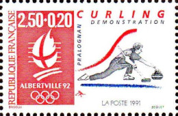 France Poste N** Yv:2680A Mi:z Albertville 92 Curling Demonstration Pralognan - Neufs