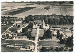 CPSM Dentelée 10.5 X 15 Seine Maritime En Avion Sur MESNIERES-EN-BRAY Le Château, Institution St Joseph... - Mesnières-en-Bray