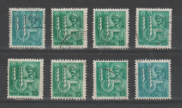 INDIA:  1980  AGRICOLTURA  -  15 P. VERDE  US. -  RIPETUTO  8  VOLTE  -  YV/TELL. 612 - Gebraucht