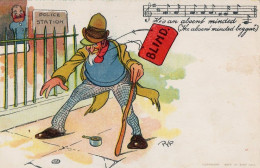 Blind Man At Police Station Old Song Comic Postcard - Humor