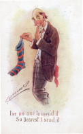 Man Sending Dirty Smelly Socks To Lover Joke Comic Old Postcard - Humor