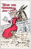 Scottish Lady Being Caressed By Donkey Jock Old Comic Postcard - Humor