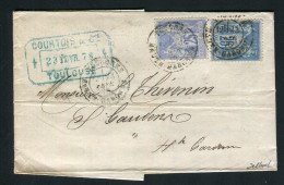 Rare Lettre De Toulouse Pour Saint Gaudens ( 1878 ) Avec Les N° 78 & 79 Ensemble - 1849-1876: Classic Period