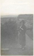 Real Photo Postcard Place To Identify Elegant Lady Nature Hike - To Identify