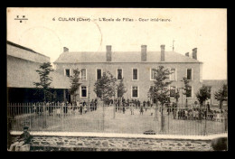 18 - CULAN - L'ECOLE DES FILLES - LES ELEVES DANS LA COUR INTERIEURE - Culan