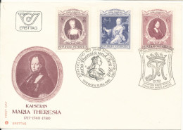 Austria FDC 13-5-1980 Complete Set Of 3 Kaiserin Maria Theresia With Cachet - FDC