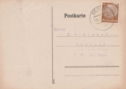 Westpreussen Deutsches Reich Karte Mit Tagesstempel Berent 1939 Kościerzyna - Lettres & Documents