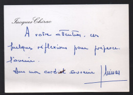 Carte Autographe Signée De JACQUES CHIRAC  (PPP47428) - Politiek & Militair