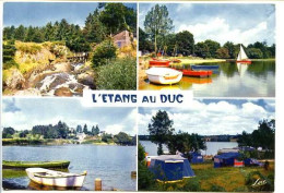 CPSM 10.5 X 15  Morbihan  PLOERMEL  L'Etang Du Duc   Cascade  Camping  Voiliers  Barques - Ploërmel