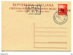Trieste A - C.P. Lire 20+20 "Democratica" N. C 8B (sopr. A +B) - Usata - Neufs