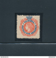 1867-81 Victoria - Australia - 5 Scellini Blu Scuro E Rosso - Stanley Gibbons N. 148 - MH* - Altri & Non Classificati