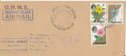Cook Islands Cover Sent 2nd Class Air Mail To Hungary 13-8-1971 Stamps FLOWERS - Cook Islands