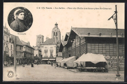 CPA Tours, Les Halles-Place Des Halles (ancienne Place St-Clèment  - Tours