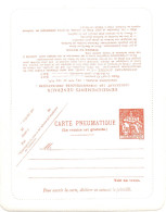 FRANCE ENTIER CARTE PNEUMATIQUE 3,00 Frs NEUF ** - Pneumatic Post