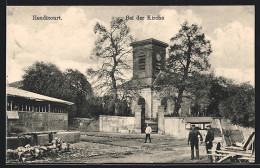 CPA Heudicourt, Vue De La Rue An Der L'Église  - Autres & Non Classés