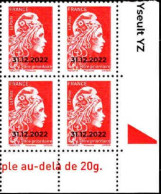 France Poste N** Yv:5253A-a Mi: Marianne L'engagée Philaposte Coin D.feuille X4 - Unused Stamps