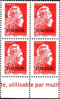 France Poste N** Yv:5253A-a Mi: Marianne L'engagée Philaposte Bloc De 4 - Unused Stamps
