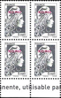 France Poste N** Yv:5251A-a Mi: Marianne L'engagée Philaposte Bloc De 4 - Unused Stamps