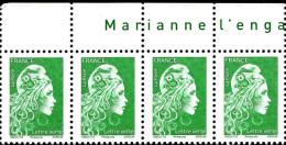 France Poste N** Yv:5252A Mi: Marianne L'engagée Philaposte Bloc De 4 Bord De Feuille - Nuovi