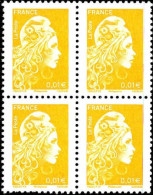 France Poste N** Yv:5248A Marianne L'engagée Philaposte Bloc De 4 Dents Un Peu Courtes En Bas - Unused Stamps