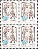 France Poste N** Yv:5234 Mi:7046 Marianne Ciappa Kawena Bloc De 4 - Unused Stamps