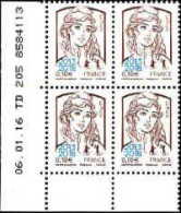 France Poste N** Yv:5234 Mi:7046 Marianne Ciappa Kawena Coin D.feuille X4 Daté Daté 6-1-2012 - Nuevos