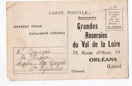 Orléans (45)  C Arte Postale Réponse  GRANDES ROSERAIES VAL DE LOIRE   (PPP47431) - Orleans