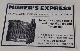 Pubblicità D'epoca Murer's Express Apparecchi Fotografici - Publicités