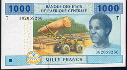 C.A.S. CONGO LETTER T P107Tb 1000 FRANCS 2002 SIGNATURE 9 RAREST !    UNC. - Estados Centroafricanos