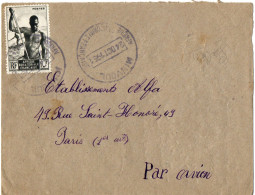 AEF GABON YT N°223 SEUL SUR LETTRE PAR AVION OBLITERE MINVOUL POUR LA FRANCE - Storia Postale