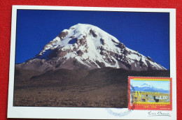 Bolivia Maxicard FDC Volcano Sajama Carte Maximum Volcan Bolivie - Volcanes