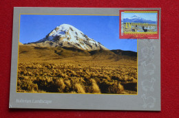 Bolivia Maxicard FDC Volcano Sajama Carte Maximum Volcan Bolivie - Vulkane