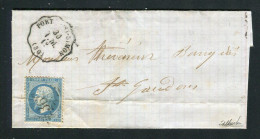 Rare Lettre D'Ax Pour Saint Gaudens ( 1867 ) - Cachet Convoyeur Station Portet St Simon TM - 1849-1876: Classic Period