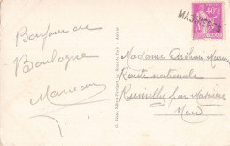 France Cachet Manuel Horizontal Annulation Masnieres , Nord Correspondance Pour Rumilly Par Masnieres Sur Carte Postale - Manual Postmarks