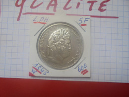 +++QUALITE+++LOUIS-PHILIPPE 5 FRANC 1845 "W"ARGENT +++(A.5) - 5 Francs