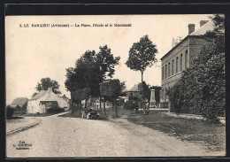 CPA Le Bas-Lieu, La Place, L`Ecole Et Le Monument  - Otros & Sin Clasificación