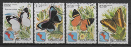 NICARAGUA   N° 1180/83    Oblitere  Papillons - Butterflies