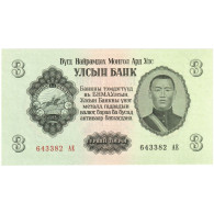 Billet, Mongolie, 3 Tugrik, 1955, KM:29, NEUF - Mongolie