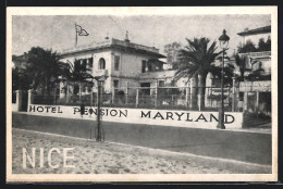 CPA Nice, Hotel Pension Maryland, 177-179, Promenade Des Anglais  - Cafés, Hoteles, Restaurantes