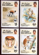 Brunei 1991 WWF Proboscis Monkey Animals MNH - Monkeys