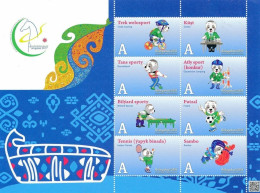 2017 Turkmenistan, Asian Games, Football, Tennis, Billiards, Velo, Chess, Block Of 8v - Turkmenistán