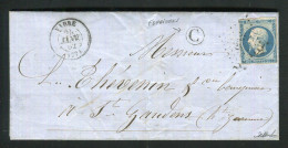 Rare Lettre De Ferrières Par Vabre Pour Saint Gaudens ( 1862 ) - Cachet PC 3456 - 1849-1876: Classic Period