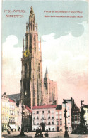 CPA Carte Postale Belgique Anvers Flèche De La Cathédrale Et Grand Place  VM81147 - Antwerpen