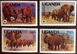 Uganda 1983 WWF Elephants Animals MNH - Elefanten