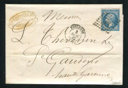 Belle Lettre De Toulouse Pour Saint Gaudens ( 1862 ) Avec Un N° 22 - Cachet PC 3383 - 1849-1876: Classic Period