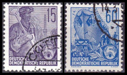 1954 - ALEMANIA ORIENTAL / DDR - PLAN QUINQUENAL - YVERT 153A,160 - Usados