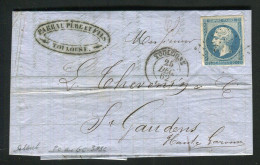 Rare Lettre De Toulouse Pour Saint Gaudens ( 25 Décembre 1862 ) Avec Un N° 14B - Cachet PC Du GC 3982 - 1849-1876: Klassik