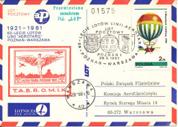 Poland Card LOT Pocztowy 1921 - 1981 60 Years Anniversary Poznan -  Warszawa Poznan 29-5-1981 - Lettres & Documents